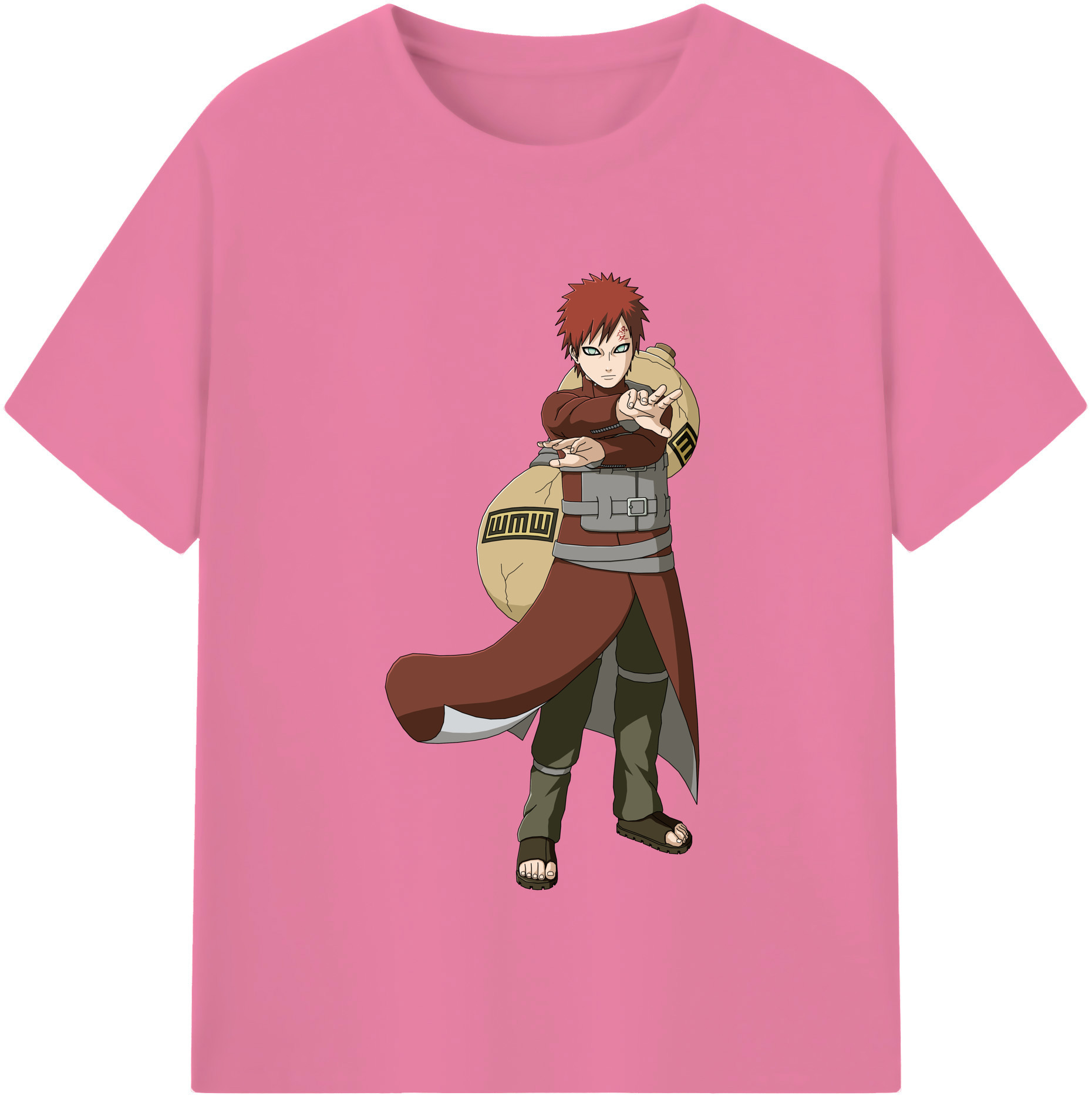 （画像用） NARUTO -ナルト- ガアラ Gaara 綿100％半袖Tシャツ（フロントプリント）